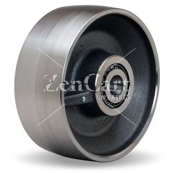 (image for) Wheel; 6" x 3"; Steel (Drop Forged 1045); Flat Tread; Precision Tapered Brng; 1-1/4" Bore; 3-1/2" Hub Length; 17000# (Item #87215)