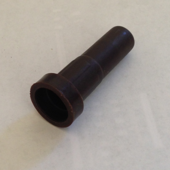 Socket; Round; 1/2\" OD x 3/8\" (.39\") ID; Plastic; Compatible w/ 3/8\" x 1-1/2\" bed roller caster grip neck stem. 1-1/2\" long (excl flange). 3/4\" wide at flange. (Item #88450)