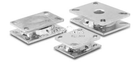 (image for) Turntable; 1-9/16" Heightl; 1/4" Steel Plates (4"x4-1/2"); 3/8" Ball Bearings; Kingpinless Swivel; Zinc; 1400#; Made in USA (Item #87570)