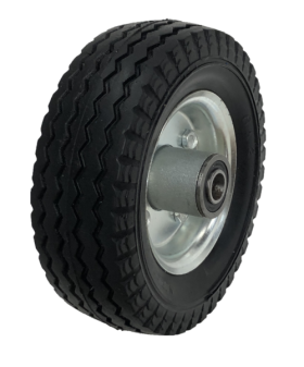 (image for) Wheel; 6" x 2"; Flat Free (Black); Precision Ball Brng; 1/2" Bore; 2-3/8" Hub Length; 150#; Centered Bolted Hub; Sawtooth Tread. Temp Sensitive. Store inside. (Item #89108)