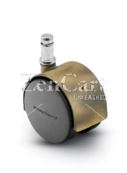 (image for) Caster; Twin; Swivel; 2" (50mm); Nylon; Grip Ring; 7/16x7/8; Antique; Steel Axle; 75#; Hood (Item #68373)