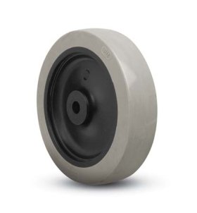 (image for) Wheel; 3" x 13/16"; PolyU on PolyO (Gray); Plain bore; 1/4" Bore; 1" Hub Length; 125# (Item #88138)