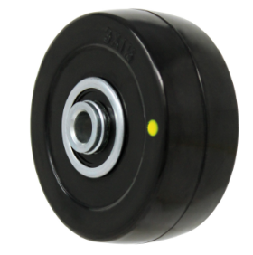 (image for) Wheel; 3" x 1-1/4"; Conductive Rubber; Precision Ball Brng; 3/8" Bore; 1-1/4" Hub Length; 190#; Thread guards (Item #88164)