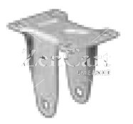 (image for) Yoke; Rigid; For 4" x 1-1/4" Wheel; Plate (2-5/8"x3-3/4"; holes: 1-3/4"x2-3/4" slotted to 3"; 5/16" bolt); Zinc; 3/8 Bore; 300# (Item #89091)