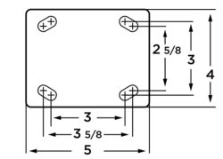 (image for) Caster; Swivel; 10" x 3-1/2"; Pneumatic; Plate; (4"x4-1/2": holes: 2-5/8"x3-5/8" slots to 3"x3"; 1/2" bolt): Ball Brng; 450#; Position Lock; Face Cont Brake (Item #63952)