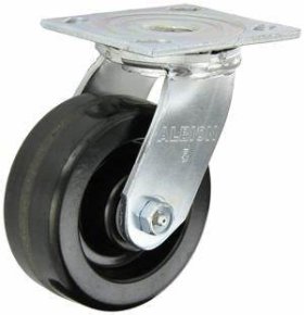 (image for) Caster; Swivel; 6" x 3"; Phenolic; Plate (5-1/4"x7-1/4"; holes: 3-3/8"x5-1/4" slots to 4-1/8"x6-1/8"; 1/2" bolt); Zinc; Roller Brng; 2000#; Face Brake (Item #63401)