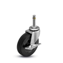 Caster; Swivel; 2" x 3/4"; Polyolefin; Grip Ring (7/16" x 7/8"); Zinc; Plain bore; 90#; Side Friction Brake (Item #63650)