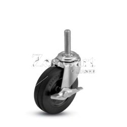 (image for) Caster; Swivel; 2" x 13/16"; Polyolefin; Threaded Stem (3/8"-16TPI x 1"); Zinc; Plain bore; 90#; Side friction brake (Item #63921)