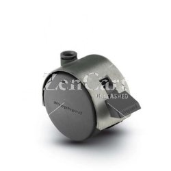 (image for) Caster; Twin; Swivel; 2" (50mm); Nylon; Stemless; Satin Chrome; Zinc Body; 75#; Pedal Lock; Wheel; Hood (Receives Shepherd 5/16" x 1-1/4" stem) (Item #68631)