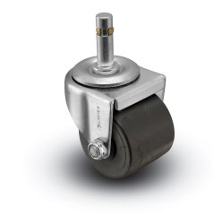 Caster; Swivel; 2" x 1-13/16"; Polyolefin; Grip Ring (7/16" x 1-7/16"); Zinc; Plain bore; 300# (Item #66323)