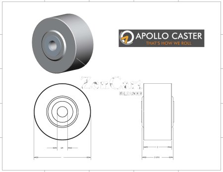 (image for) Wheel; 4" x 2"; Straight Sided Machined 1045 Steel; Roller Bearing; 3/4" Bore; 2" Hub Length; 2500# (Item #88308)