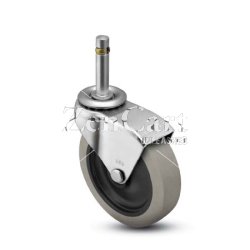 (image for) Caster; Swivel; 2-1/2" x 13/16"; PolyU on PolyO (Gray); Grip Ring (7/16" x 7/8"); Zinc; Plain bore; 95#; Hood (Item #64968)