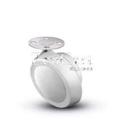 (image for) Caster; Ball; Swivel; 1-1/2; Metal/ Zinc; Plate (1-1/16 Round; holes 3/4" x 3/4"; 1/8 bolt); Bright Chrome; 40# (DISCONTINUED. LIMITED QTY REMAINING) (Item #68535)