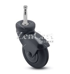 (image for) Caster; Swivel; 3"x15/16"; Rubber (Soft); Grip Neck (5/16"x1-1/2"); Black; Precision Ball Brng; 110#; Hood; Thread guards (Item #67447)
