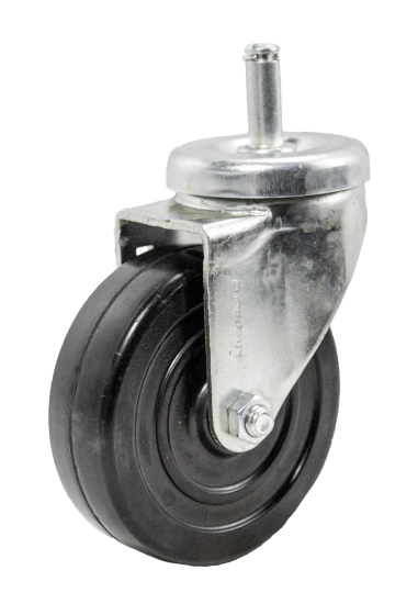 (image for) Caster; Swivel; 4\" x 1-1/4\"; Phenolic; Grip Ring (7/16\" x 1-1/4\"); Zinc; Steel Spanner; 350#; Total Lock (Trailing) (Item #63932)