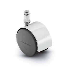 (image for) Caster; Twin; Swivel; 2" (50mm); Nylon; Grip Ring; 7/16" x 7/8"; Chrome Finish; Plastic Body; 90#; Metal Hood (Item #63011)