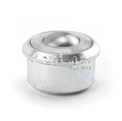 (image for) Ball Transfer; 1-3/16"; Stainless Steel balls; Round Base (1-3/4" x15/16"); Carbon Steel housing; Metal Ret Ring; 750#; 17/32" load height; Single Weep Hole (Item #88333)