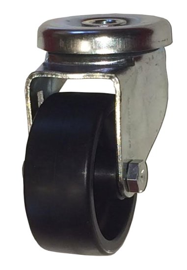 Caster; Swivel; 6\" x 2\"; Phenolic; Hollow Kingpin (1/2\" bolt hole); Zinc; Roller Brng; 400# (Item #64202)