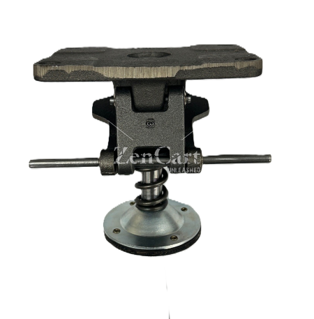 (image for) Floor Lock; For 4" Casters; 6" extended; Top Plate; 4"x4-1/2"; holes: 2-5/8x3-5/8 (slots to 3x3); 3/8" bolt; Zinc. Pedal Style ( Replacement pad #87791) (Item #87165)