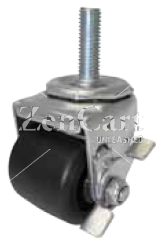 (image for) Caster; Swivel; 3" x 1-1/4"; Phenolic; Threaded Stem (1/2"-13TPI x 1-1/2"); Zinc; Steel Spanner; 350#; Tread Brake (Item #64175)