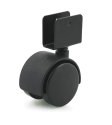 Caster; Twin Wheel; Swivel; 50mm; Nylon; U Bracket (3/4" ID); 1-5/16" High x 1-1/2" Long; Black; Steel Axle; 85#; Hood (Screw included) (Item #66434)