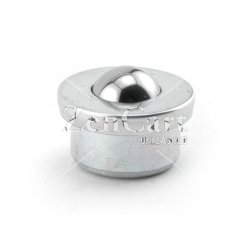 (image for) Ball Transfer; 5/8" carbon steel ball; Round drop-in Base; 15/16" diam base x 7/16" deep; Carbon Steel housing; 35#; 3/8" load height (Item #89244)
