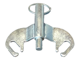 Position Lock Brake; Steel; Bolt-on style; Works with most standard 4-1/2" x 6-1/4" caster plates with holes approx 3" apart. Requires notched yoke. (Item #87866)