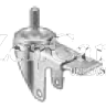 (image for) Yoke; Swivel; 4" x 1-1/4"; Threaded Stem (1/2"-13TPI x 1-1/2"); Zinc; 3/8" Bore; 300#; Total Lock; Dust Cover (Item #89084)