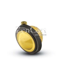 (image for) Caster; Ball; Swivel; 3"; Rubber; Hard; Stemless; Brass; Acetyl/ Resin Brng; 100# (Receives Shepherd 3/8" x 1-3/4" long stem) (Item #69604)