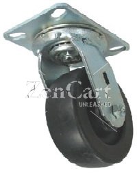 (image for) Caster; Swivel; 4" x 2"; Polyolefin; Top Plate (2-1/2"x3-5/8"; holes: 1-3/4"x2-7/8" slotted to 3"; 5/16" bolt); Zinc; Roller Brng; 400# (Item #64579)