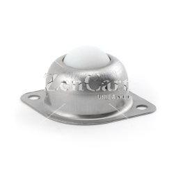 (image for) Ball Transfer; 1" Nylon Ball; Steel housing; flange: 2-3/4"x2"; holes 2-3/16" apart; 3/16" holes; 75# weight cap. 1-3/16" load height (Item #89677)