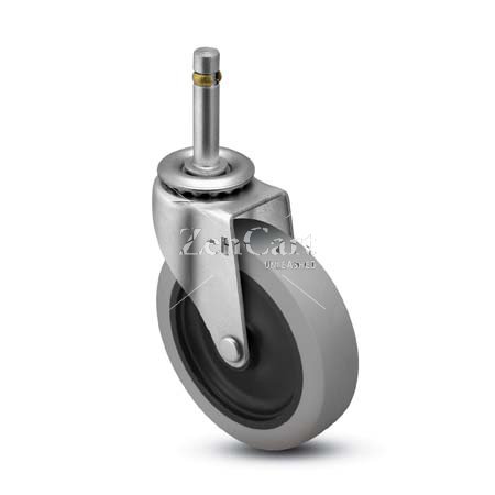 (image for) Caster; Swivel; 3"x13/16"; Thermoplastized Rubber (Gray); Grip Ring (7/16"x1-7/16"); Zinc; Plain bore; 110# (Item #67264)