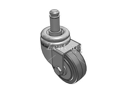 (image for) Caster; Swivel; 2" x 13/16"; Gray Rubber (Non-marking); Grip Ring (7/16" x 7/8"); Zinc; Plain bore; 75# (Item #63887)