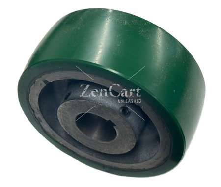 (image for) Wheel; 5" x 2"; PolyU on Cast Iron; Plain bore; 1-3/16" Bore; 2-1/4" Hub Length; 1000#; 1/4" x 1/8" Keyway; 2 set screws. (Item #88051)