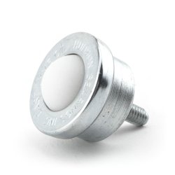 Ball Transfer; 1" Nylon ball; Round Machined base with Threaded Stud; 5/16"-18TPI x 3/4"; Carbon steel housing; 1-11/16" O.D.; 200#; 5/8" load height (Item #88834)