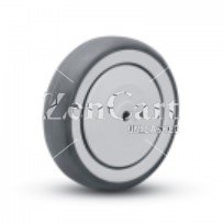 (image for) Wheel; 4" x 1-1/4"; PolyU on PolyO (Gray); Prec Ball Brngs; 5/16" Bore; 1-9/16" Hub Length; 240#; Thread guards (Item #87499)