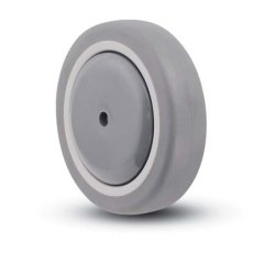 (image for) Caster; Rigid; 3" x 1-1/4"; TPR (Gray); Plate (2-1/2"x3-5/8": holes: 1-3/4"x2-13/16" (slot to 3-1/16"); 5/16" bolt); Nylon (Gray); Prec BB (Dual); 200# (Item #63836)