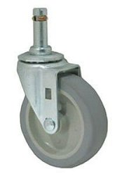 Caster; Swivel; 6" x 1-1/4"; PolyU on PolyO (Gray); Grip Ring (.845" x 2-3/16"); Zinc; Ball Brng; 325#; Dust Cover (Mtl) (Item #64189)