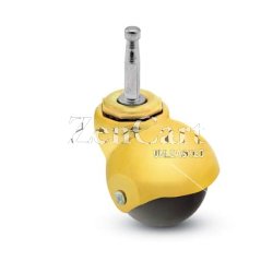 (image for) Caster; Spherical; Swivel; 2"; Polyolefin; Grip Neck; 5/16"x1-1/2"; Bright Brass; Plain bore; 80# (Item #69099)