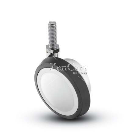 (image for) Caster; Ball; Swivel; 3"; Rubber; Hard; Threaded Stem; 5/16"-18TPI x 2"; Chrome; Reg or Bright; Acetyl/ Resin Brng; 100# (Item #69528)