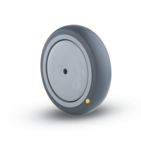 (image for) Wheel; 4" x 1-1/4"; Conductive Rubber; Precision Ball Brng; 3/8" Bore; 1-1/4" Hub Length; 240#; Thread guards (Item #88165)