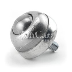 (image for) Ball Transfer; 1"; Carbon Steel ball; Threaded Stud; 3/8"-16TPI x 11/16"; Zinc-plated steel housing and stud; 75#; 1-3/8" load height (Item #89349)