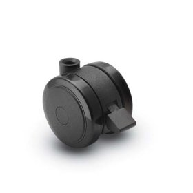 (image for) Caster; Twin; Swivel; 2" (50mm); Thermoplastized Rubber (Black); Stemless; Black; Rivet; 75#; Pedal Lock; Wheel (Receives Shepherd 0.35" x 1-1/8" stem) (Item #68836)