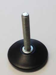 Glide; High impact black plastic base 1/4" tall x 2" diam; ; Threaded Stem (5/16"-18TPI x 2"); 200# (Item #88566)