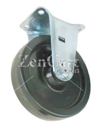 (image for) Caster; Rigid; 3-1/2" x 1-1/4"; Polyolefin; Top Plate (2-3/8"x3-5/8"; holes: 1-3/4"x2-7/8" slotted to 3"; 5/16" bolt); Zinc; Plain bore; 300# (Item #65831)