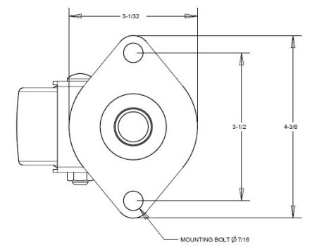 (image for) Inverted Aircraft Loading Caster; Swivel; 3x1-1/4; Hard Rubber; Plate (3-1/32x4-3/8: Diamond shape; two holes: 3-1/2 apart; 7/16 bolt); Ball Brng; 275# (Item #67291)