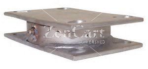 (image for) Turntable; Twin Plates (5-1/4"x7-1/4"; holes: 3-3/8"x5-1/4" slots to 4-1/8"x6-1/8"; 1/2" bolt); Zinc Plate; 7000#; 1-11/16" Load Height; Kingpinless (Item #88084)