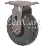 (image for) Caster; Rigid; 4" x 2"; Polyurethane; Plate (4"x4-1/2"; holes: 2-5/8"x3-5/8" slotted to 3"x3"; 3/8" bolt); Stainless; Stainless Roller Brng; 1000# (Item #66263)