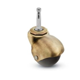 (image for) Caster; Spher; Swivel; 1-5/8"; Rubber; Soft; Grip Neck; 5/16"x1-1/2"; Antique; Plain bore; 70# (Item #69066)