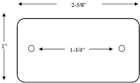(image for) Caster; Rigid; 1-1/4" x 9/16"; Polyurethane; Plate; 1"x2-3/8"; 2 hole spacing 1-3/4"; 3/16" bolt; Zinc; Plain bore; 30# (Item #67545)